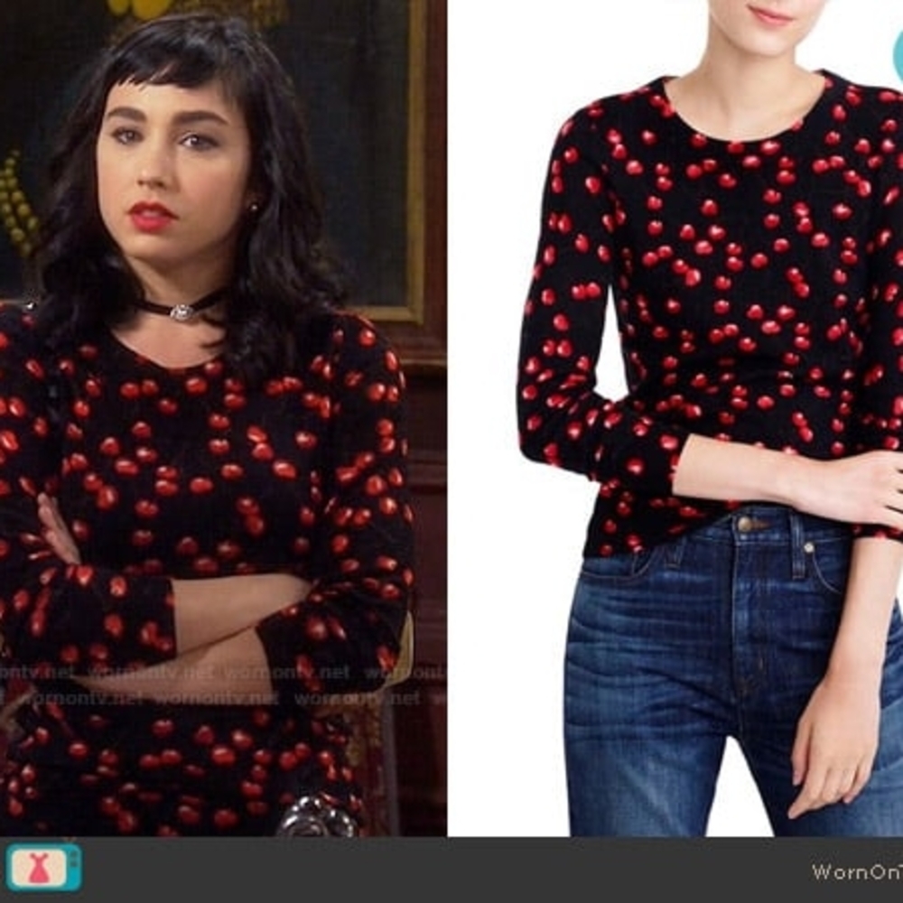 J. Crew Merino Wool Cherry Sweater Womens XL